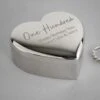 Personalised Silver Plated 100th Birthday Heart Trinket Box
