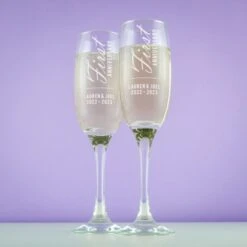 Personalised 1st Anniversary Champagne Flutes