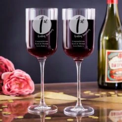 Personalised 1st Anniversary Fusion Wine Glasses