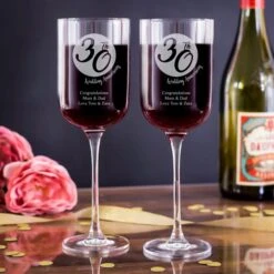 Personalised 30th Anniversary Fusion Wine Glasses