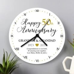 Personalised 50th Anniversary Clock