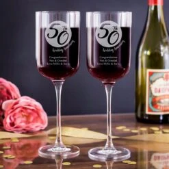 Personalised 50th Anniversary Fusion Wine Glasses