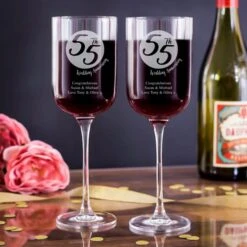 Personalised 55th Anniversary Fusion Wine Glasses