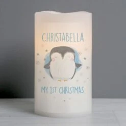 Personalised 1st Christmas Penguin LED Candle -Cheap Gifts Store 735x735 fitbox P0409D60 3