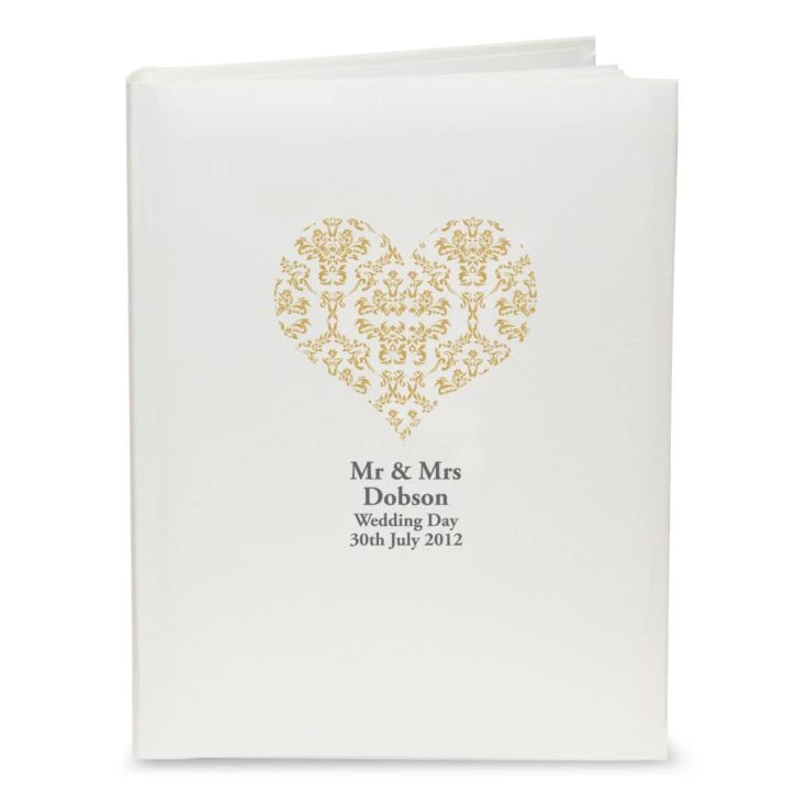 Personalised Gold Damask Heart Traditional Photo Album 4 Personalised Gold Damask Heart Traditional Photo Album - Image 2