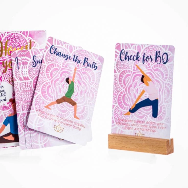 Brutally Honest Yoga Cards With Funny Yoga Poses And Wooden Stand 3 Brutally Honest Yoga Cards With Funny Yoga Poses And Wooden Stand