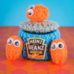Hand Knitted Baked Beans Can With Individual Beans
