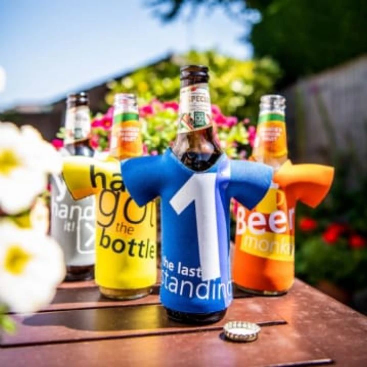 Set Of 4 T-Shirt Beer Bottle Coolers 3 Set Of 4 T-Shirt Beer Bottle Coolers