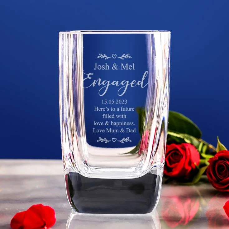 Personalised Engaged Glass Vase 5 Personalised Engaged Glass Vase - Image 3