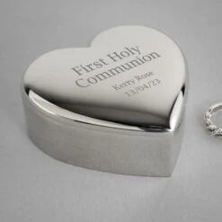 Personalised First Holy Communion Heart Trinket Box