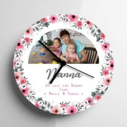 Personalised Floral Grandma Photo Clock -Cheap Gifts Store 735x735 fitbox floral grandma photo clock 2