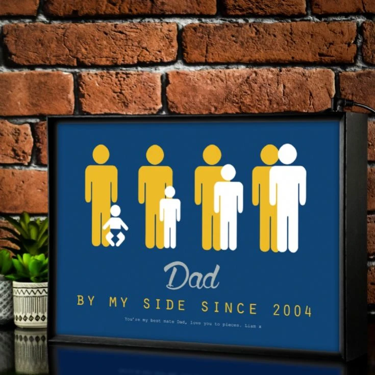 Personalised Dad By My Side Light Box 3 Personalised Dad By My Side Light Box