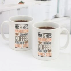 Personalised Pair Of Drinking Coffee Together Since Mugs -Cheap Gifts Store 735x735 fitbox fmg3642 pair of drinking coffee together since mug 1 1