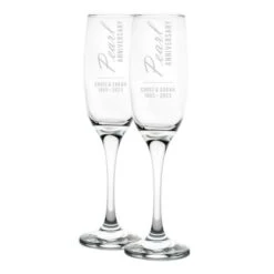 Personalised Pearl Anniversary Champagne Flutes