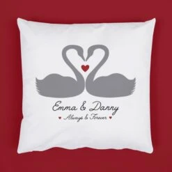 Personalised Romantic Swans Cushion -Cheap Gifts Store 735x735 fitbox had248 romantic swans cushion 1 1