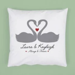 Personalised Romantic Swans Cushion -Cheap Gifts Store 735x735 fitbox had248 romantic swans cushion 3