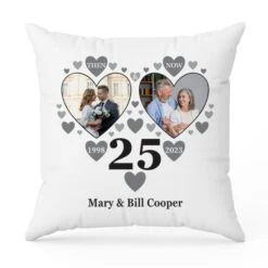 Personalised Then And Now Silver Anniversary Photo Cushion -Cheap Gifts Store 735x735 fitbox had282 had348 then and now silver ann