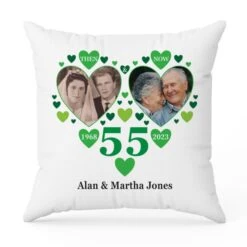 Personalised Then And Now Emerald Anniversary Photo Cushion -Cheap Gifts Store 735x735 fitbox had292 had35 then now emerald anniv