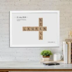 Framed 'Love Tiles' Personalised Print