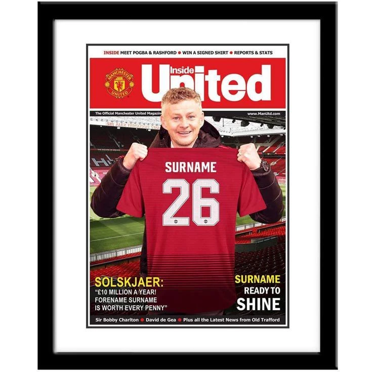 Personalised Manchester United Magazine Cover - Framed 4 Personalised Manchester United Magazine Cover - Framed - Image 2