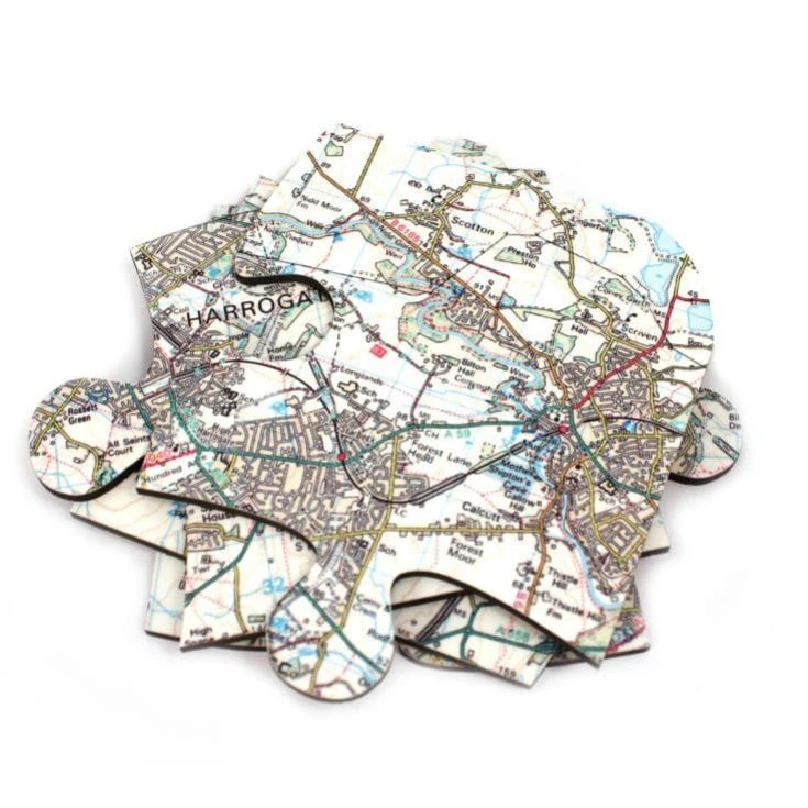 Personalised Map Jigsaw Coasters - Landranger 5 Personalised Map Jigsaw Coasters - Landranger - Image 3