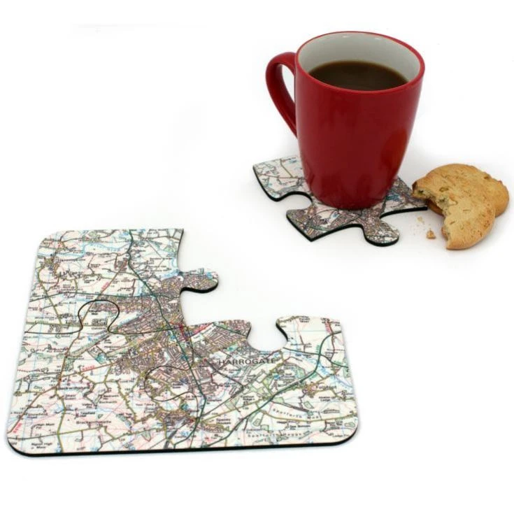 Personalised Map Jigsaw Coasters - Landranger 4 Personalised Map Jigsaw Coasters - Landranger - Image 2