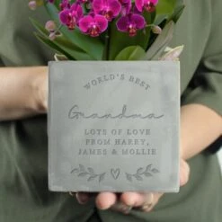 Personalised Free Text Concrete Pot