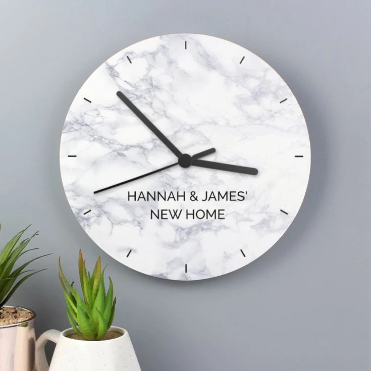 Personalised Marble Effect Wooden Clock 4 Personalised Marble Effect Wooden Clock - Image 2