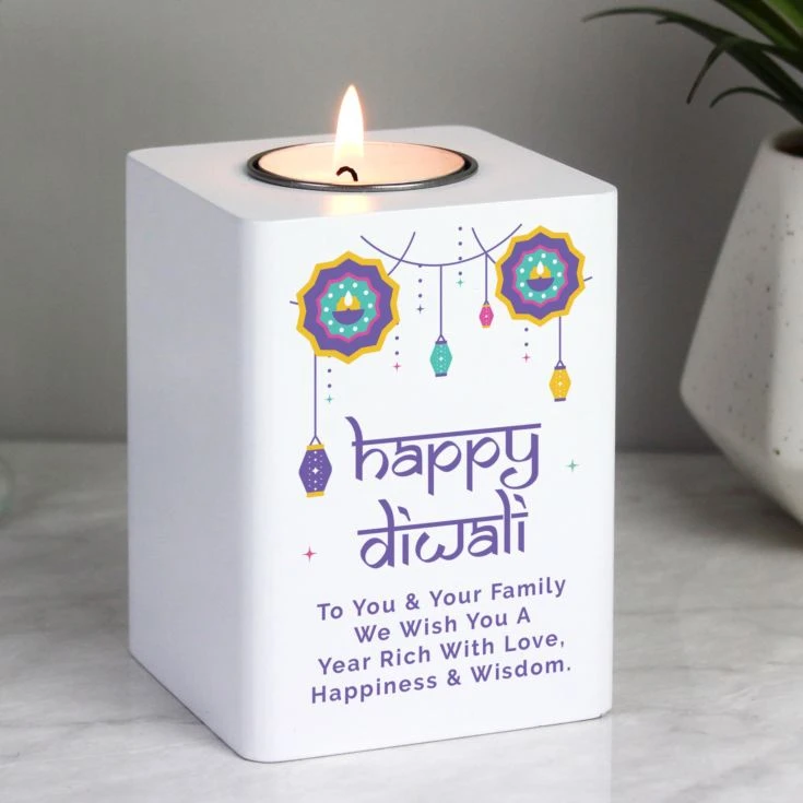 Personalised Diwali Wooden Tealight Holder 4 Personalised Diwali Wooden Tealight Holder - Image 2