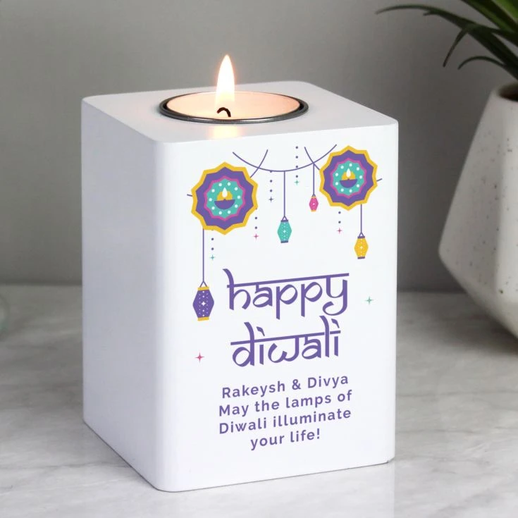 Personalised Diwali Wooden Tealight Holder 6 Personalised Diwali Wooden Tealight Holder - Image 4