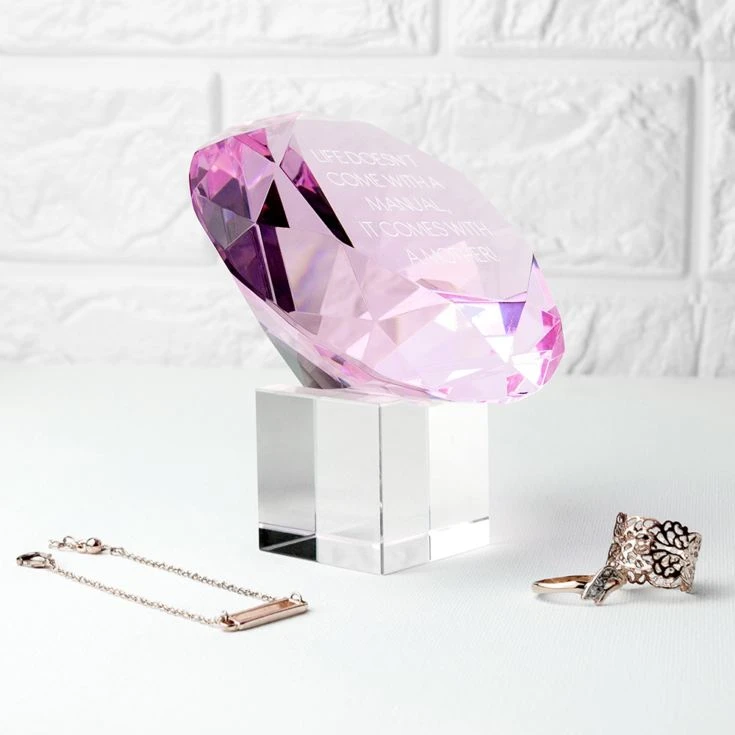 Personalised Pink Diamond Paperweight 4 Personalised Pink Diamond Paperweight - Image 2