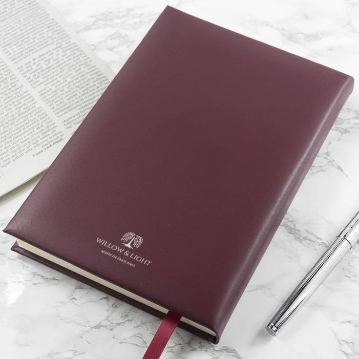 Personalised Burgundy Leather Notebook 4 Personalised Burgundy Leather Notebook - Image 2