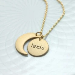 Personalised Matte Moon And Sun Necklace
