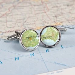 Personalised Atlas Style Map Cufflinks