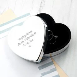 Personalised Classic Silver Heart Trinket Box