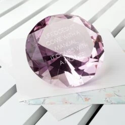 Personalised Pink Diamond Paperweight