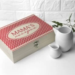 Personalised Retro Polka Dot Recipe Box -Cheap Gifts Store 735x735 fitbox personalised retro polka dot recipe box a 1
