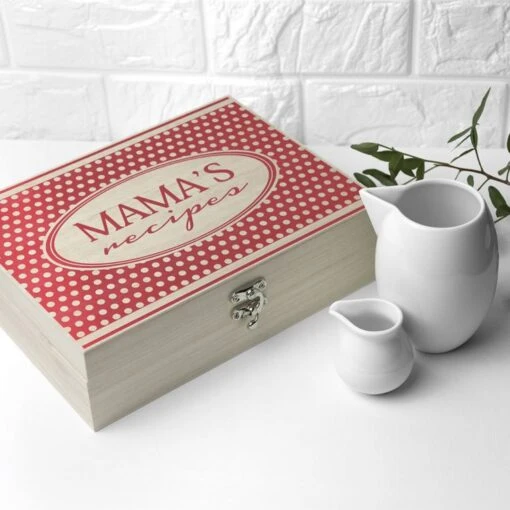 Personalised Retro Polka Dot Recipe Box -Cheap Gifts Store 735x735 fitbox personalised retro polka dot recipe box a