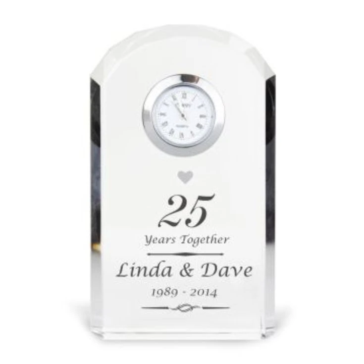 Personalised Silver Wedding Anniversary Clock 4 Personalised Silver Wedding Anniversary Clock - Image 2