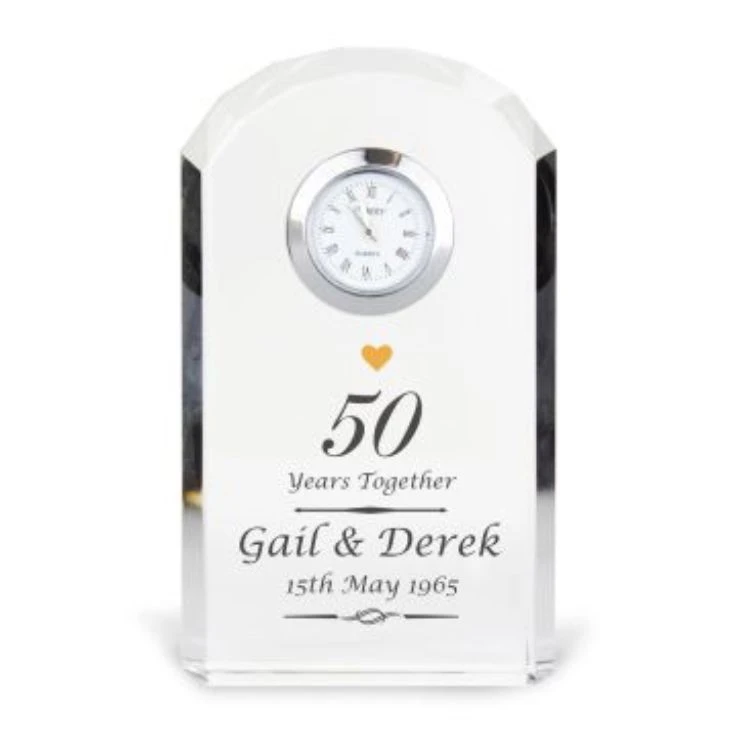 Personalised Golden Anniversary Clock 4 Personalised Golden Anniversary Clock - Image 2