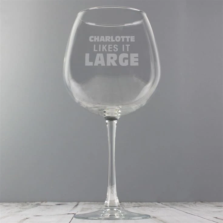 Personalised Likes It Large Bottle Of Wine Glass - Image 5