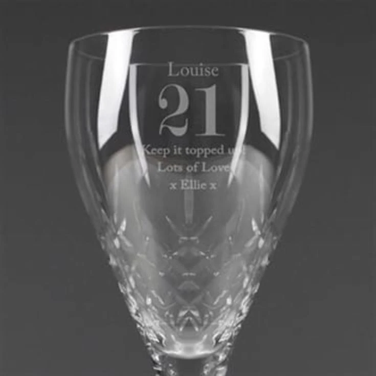 Personalised Birthday Crystal Wine Glass 4 Personalised Birthday Crystal Wine Glass - Image 2