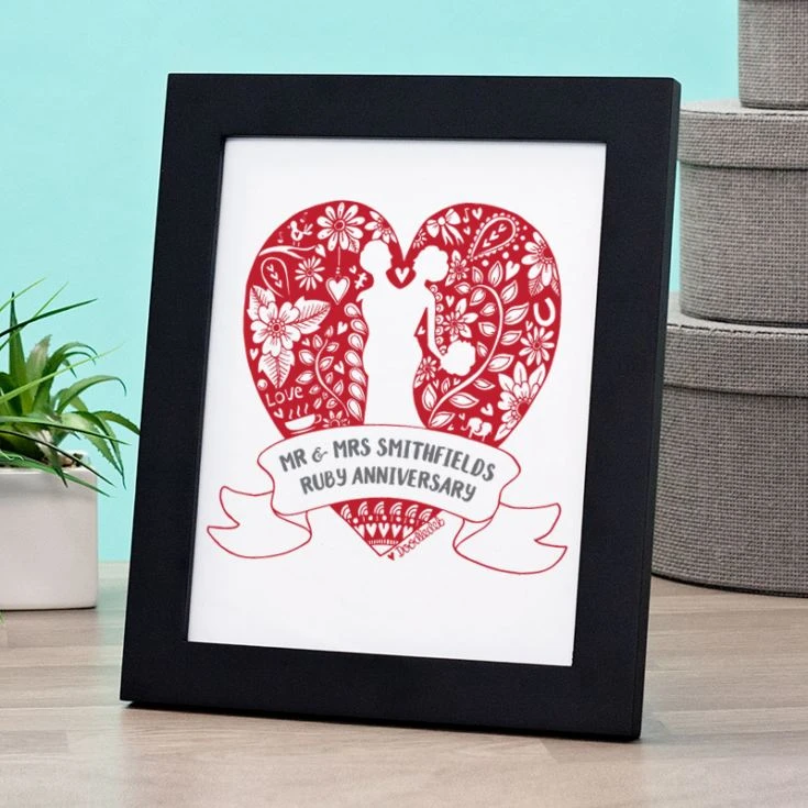 Exclusive Personalised Ruby Anniversary Doodle Heart Print By DoodleDeb 3 Exclusive Personalised Ruby Anniversary Doodle Heart Print By DoodleDeb