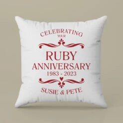 Personalised Ruby Anniversary Classic Cushion