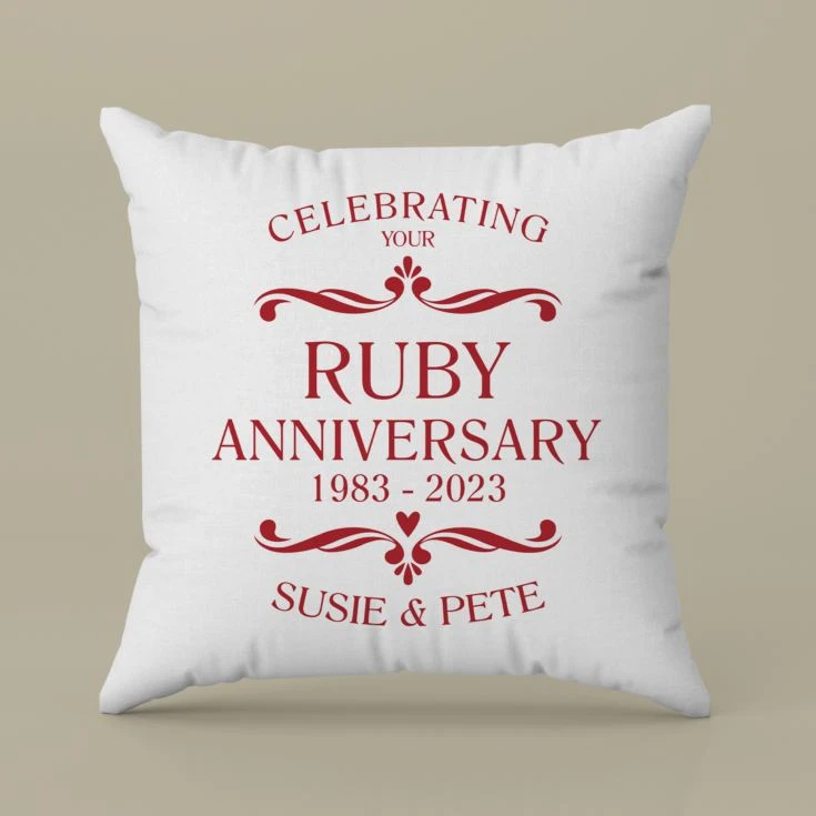 Personalised Ruby Anniversary Classic Cushion 3 Personalised Ruby Anniversary Classic Cushion
