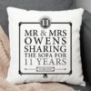 Personalised 11th Anniversary Sharing The Sofa Cushion