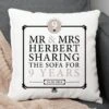 Personalised 9th Anniversary Sharing The Sofa Cushion