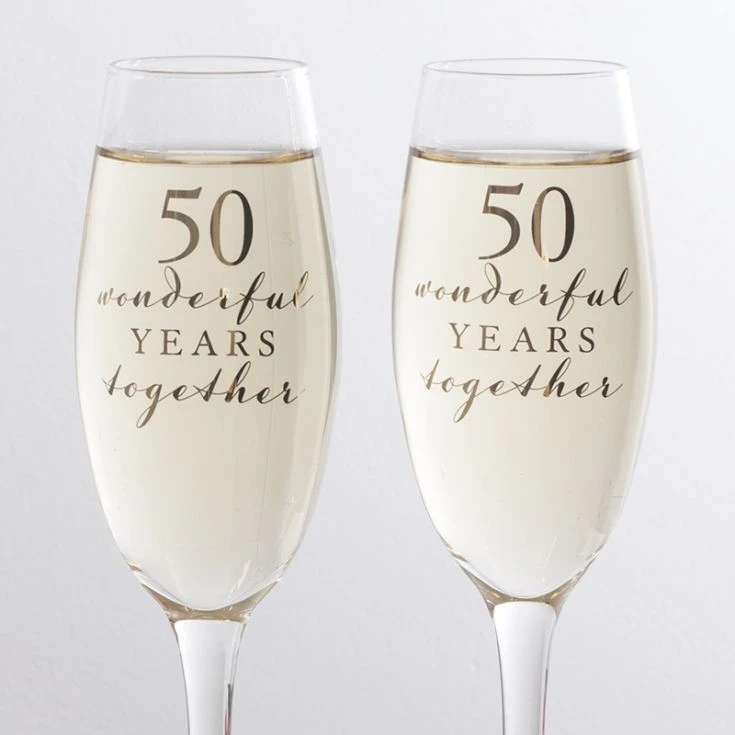 Happy 50th Anniversary Glasses 4 Happy 50th Anniversary Glasses - Image 2